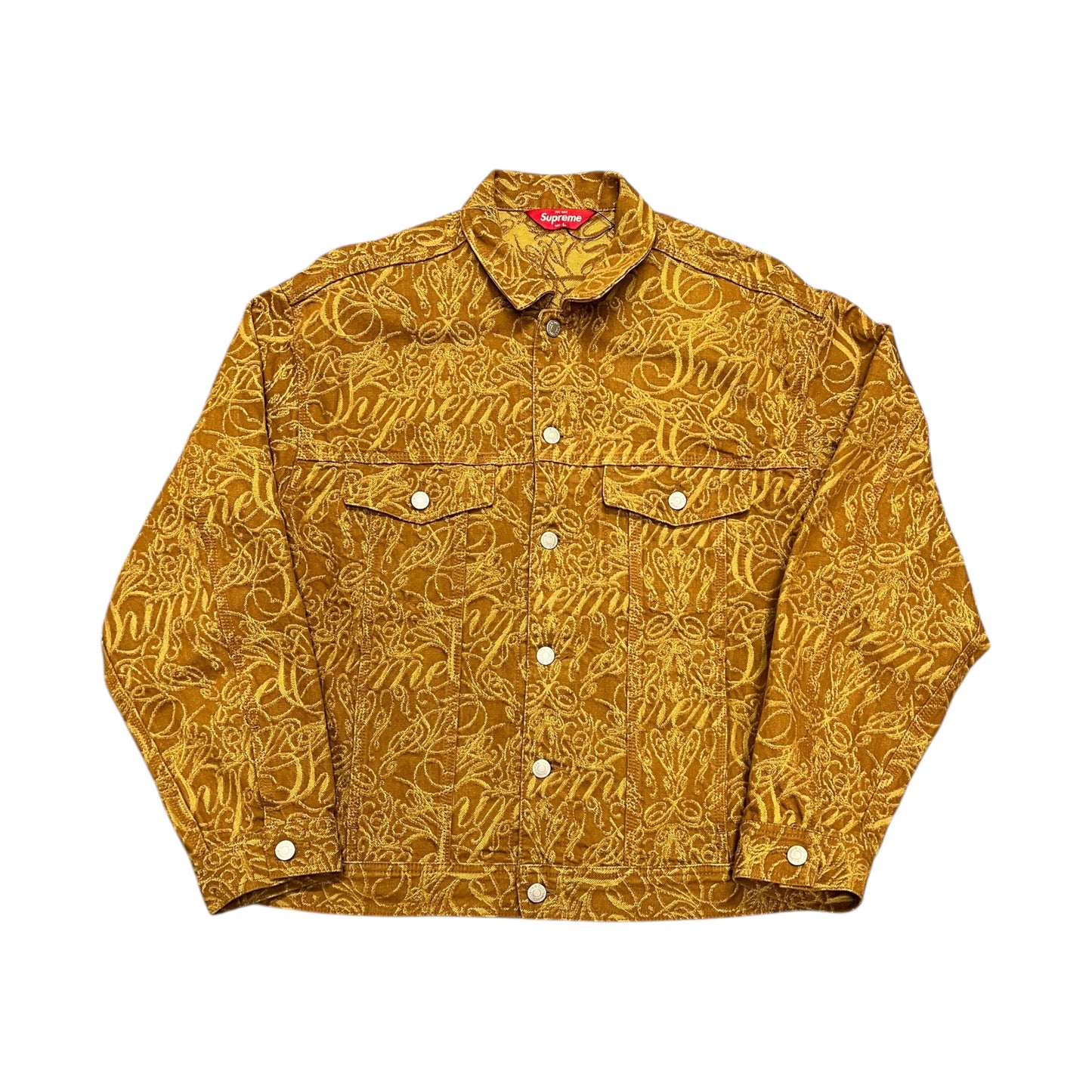 Supreme script jacquard denim jacket (L)