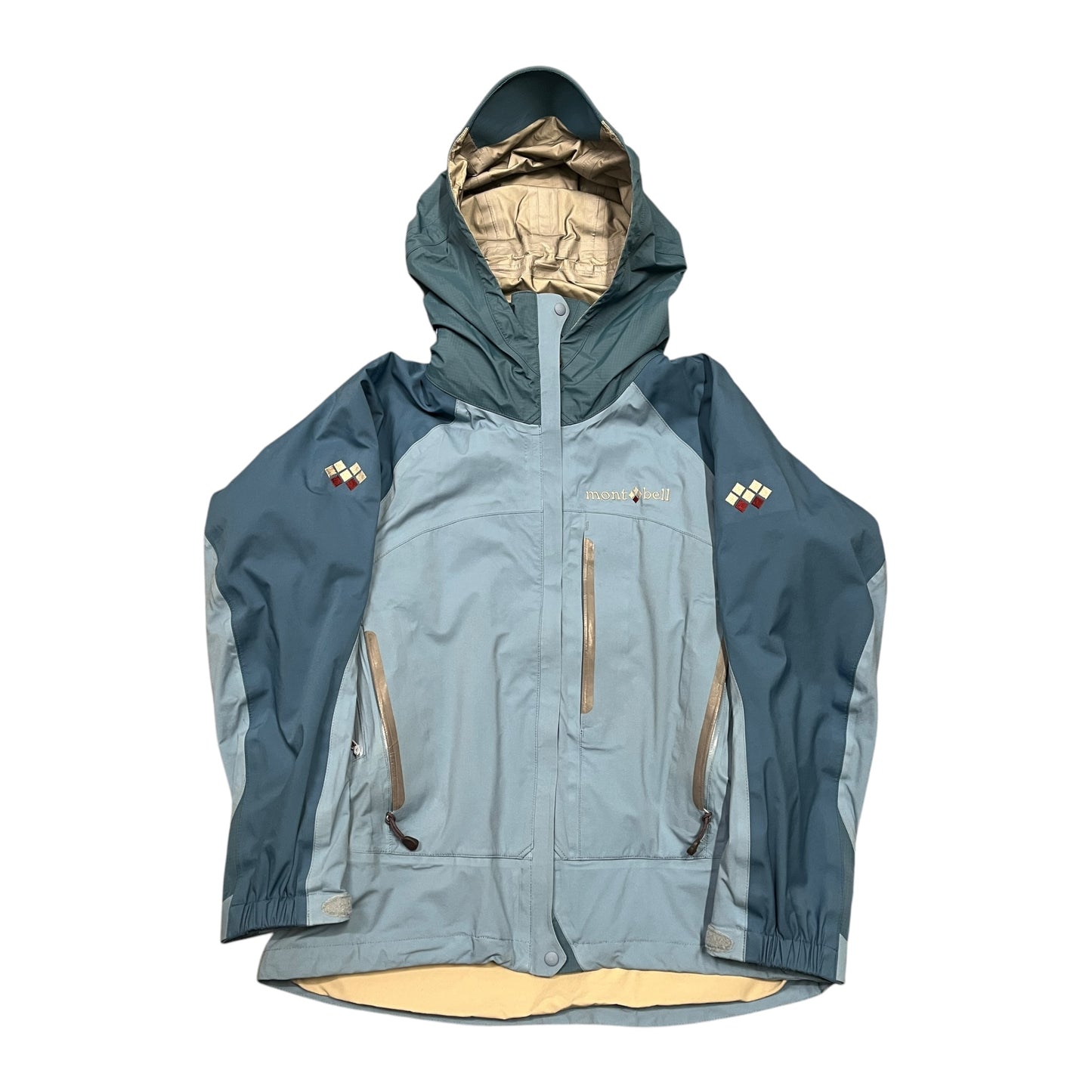 Montbell two tone blue hard shell jacket (S)