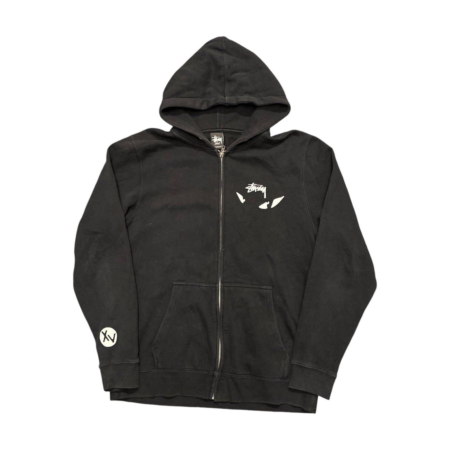 Stussy black camping zipup hoodie (L)