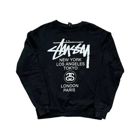 Stussy black world tour sweatshirt (M)