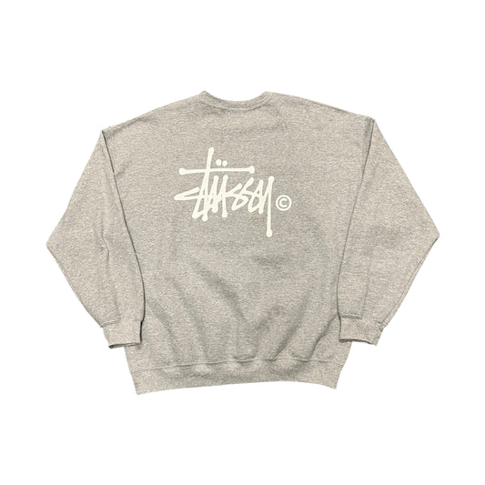 Stussy grey essential sweatshirt (S)