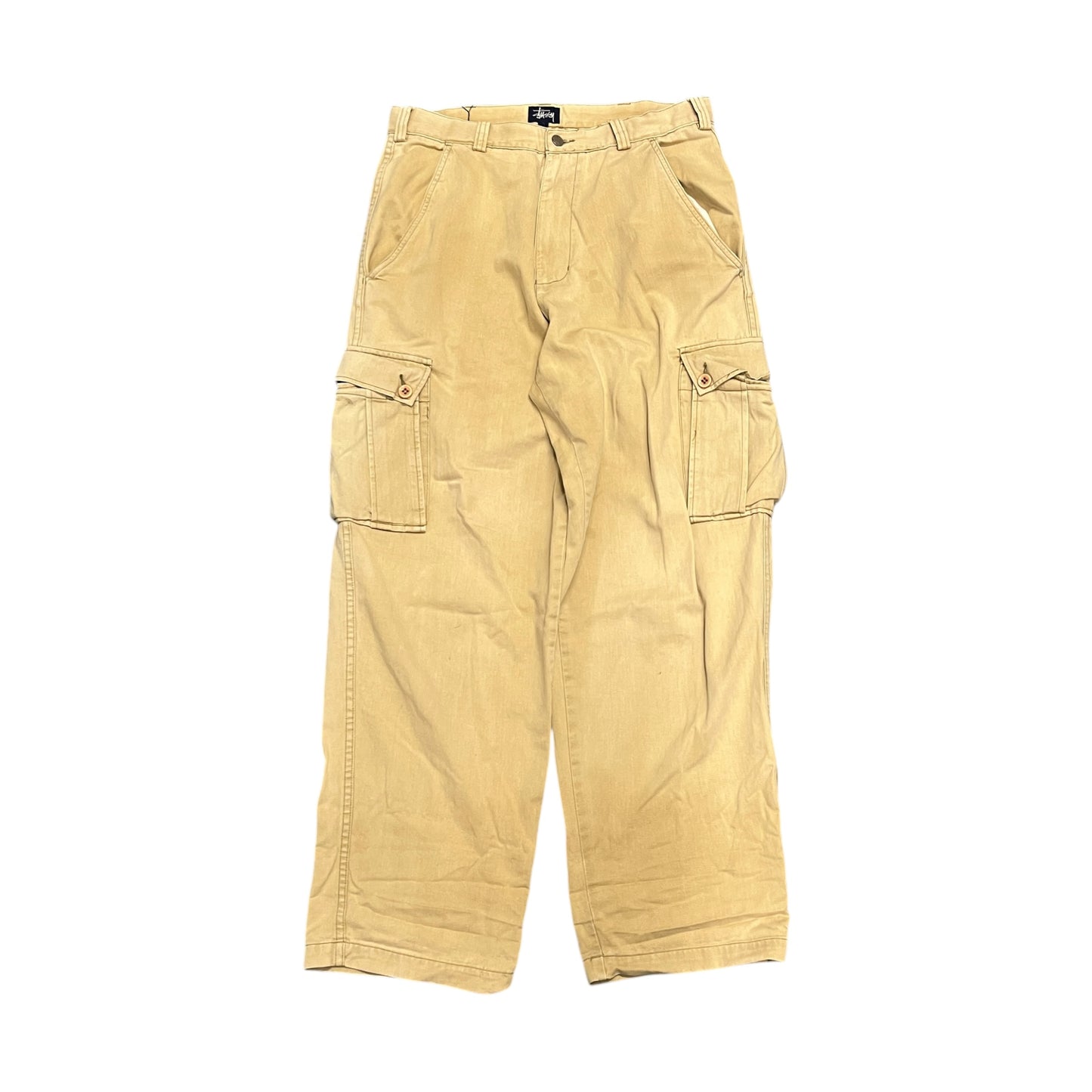 Stussy beige cargo trousers (W34”)