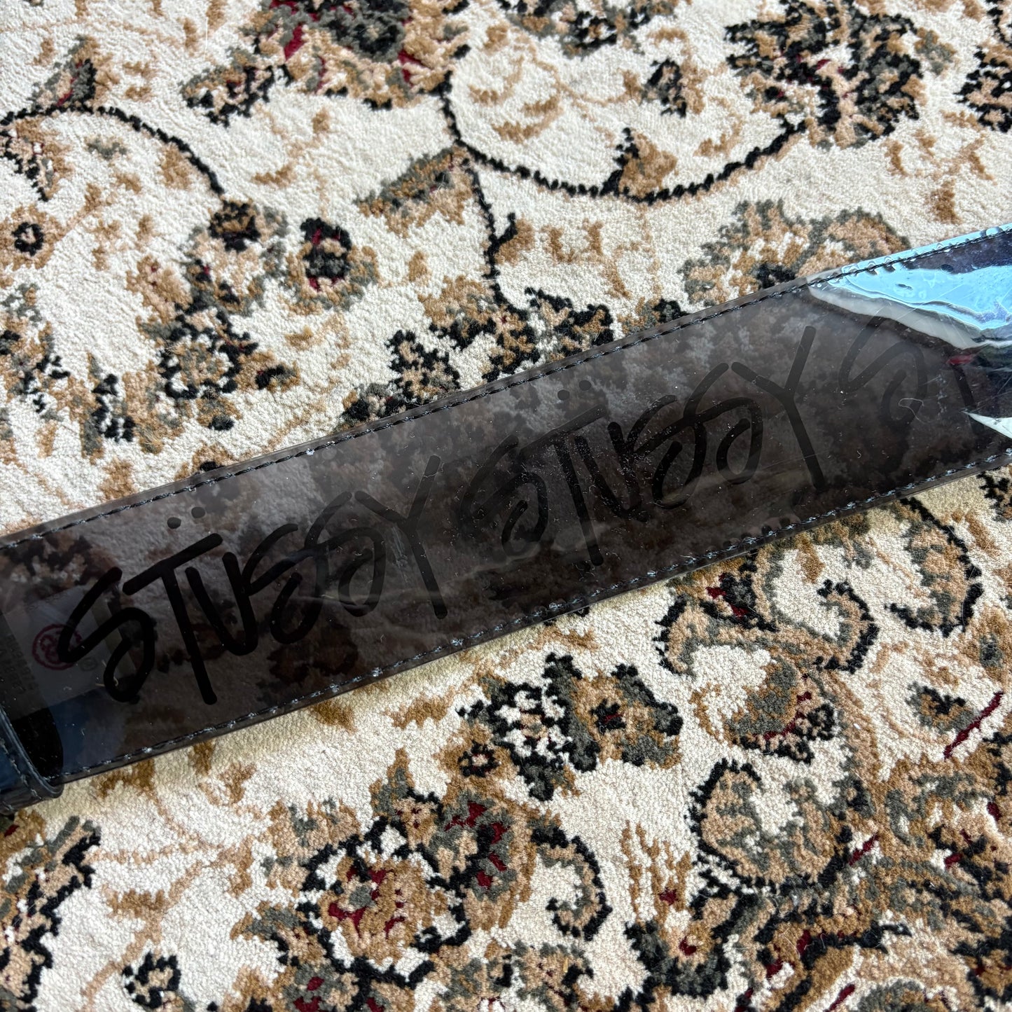 Stussy black script belt