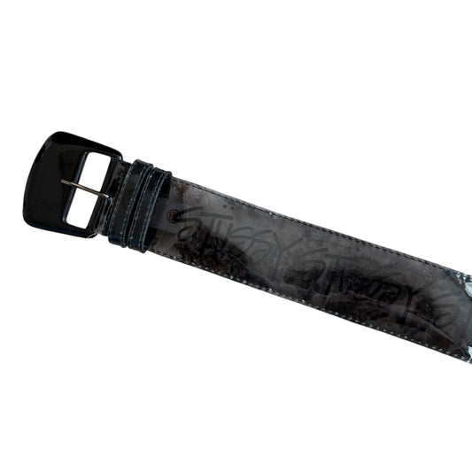 Stussy black script belt
