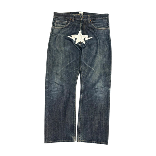 BAPE Sta star jeans navy blue (W34” L28”)