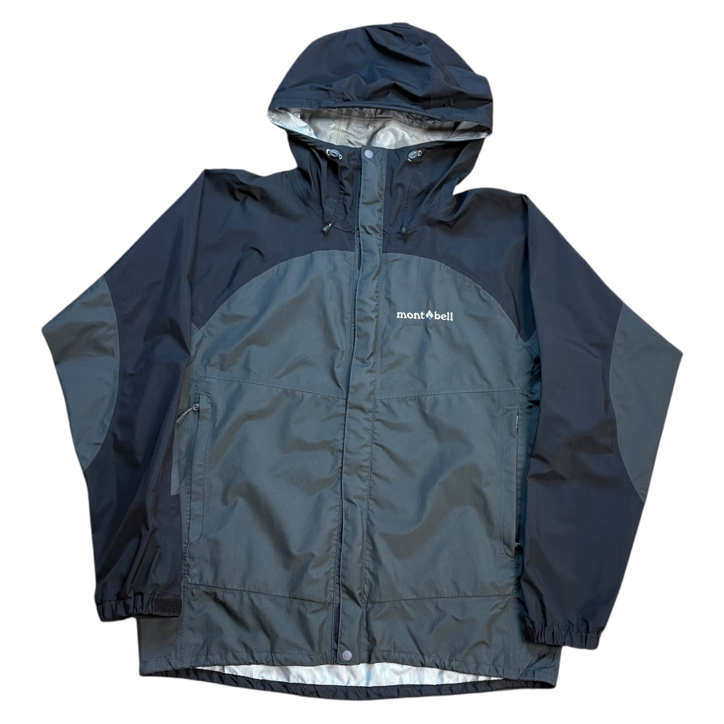Montbell two tone grey and black waterproof shell jacket (S)