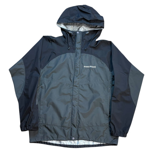 Montbell two tone grey and black waterproof shell jacket (S)