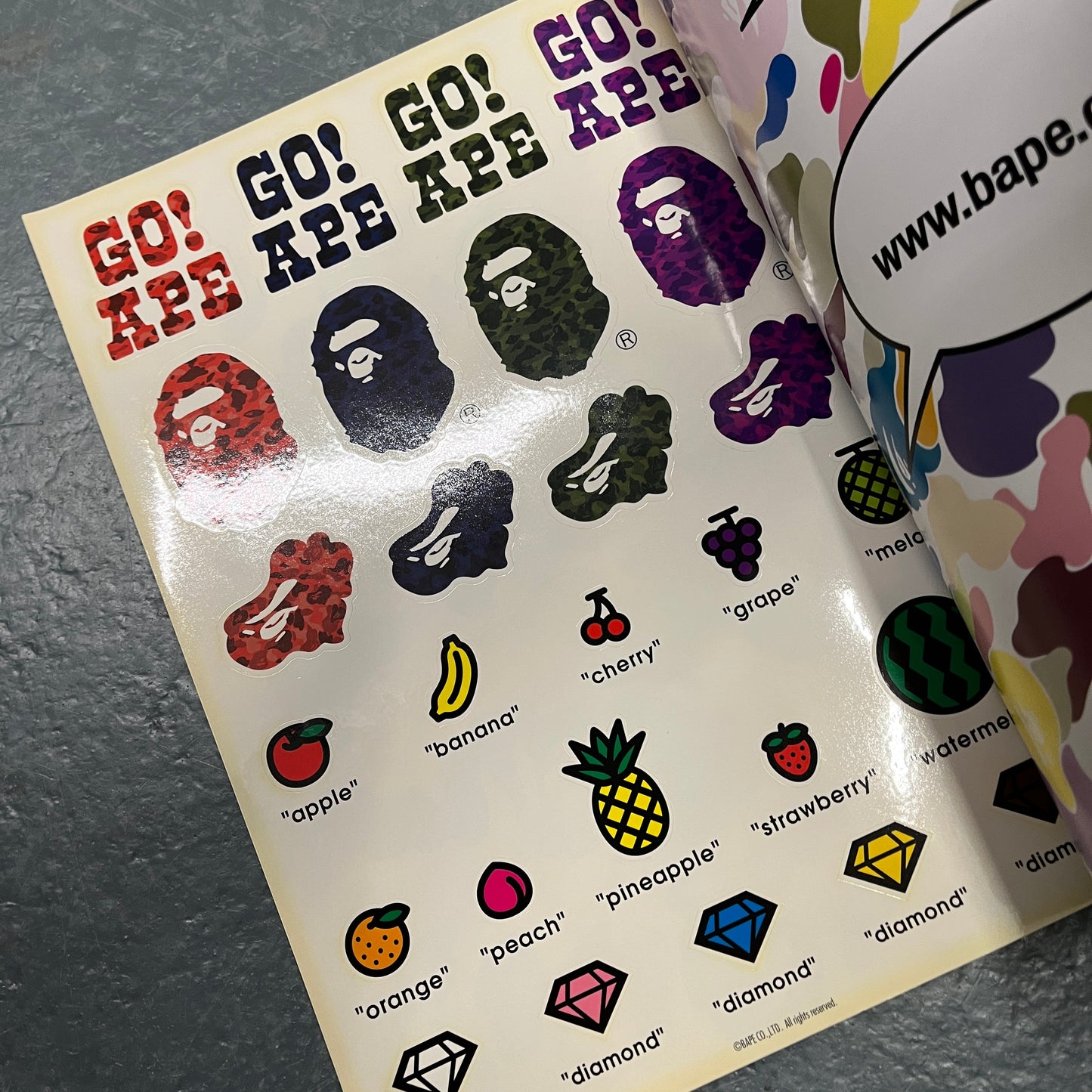 BAPE 2005 lookbook with stickers