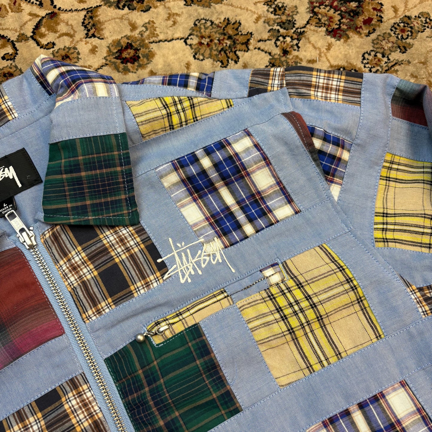 Stussy madras patchwork jacket (L)