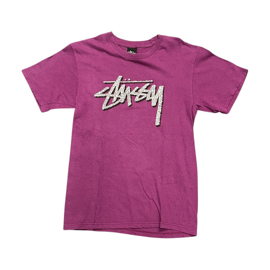 Stussy purple spellout tee (S)