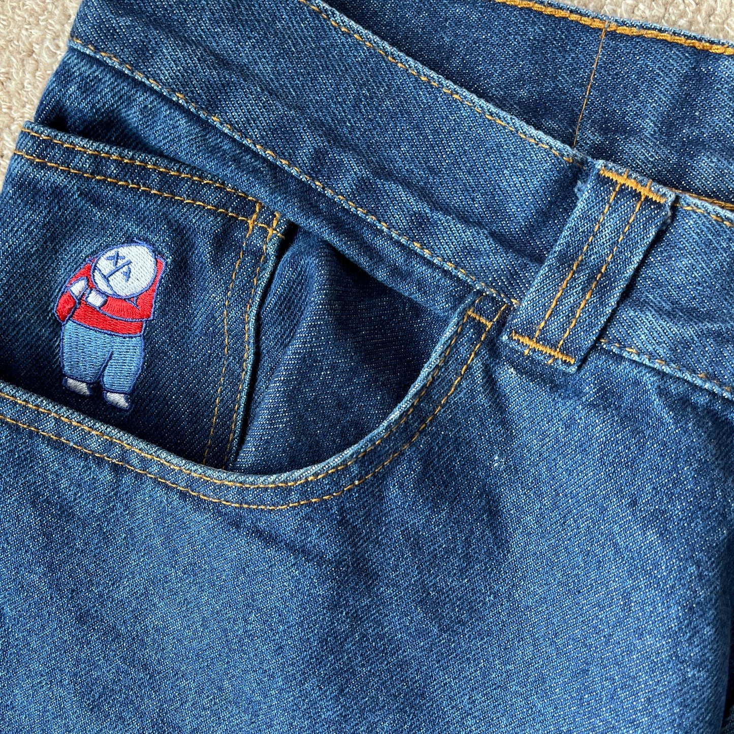 Polar big boy navy blue jeans (M)