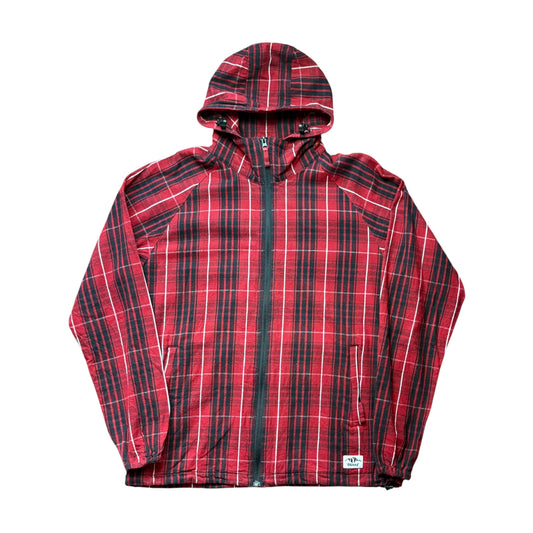 Stussy red tartan zipup jacket (XL)