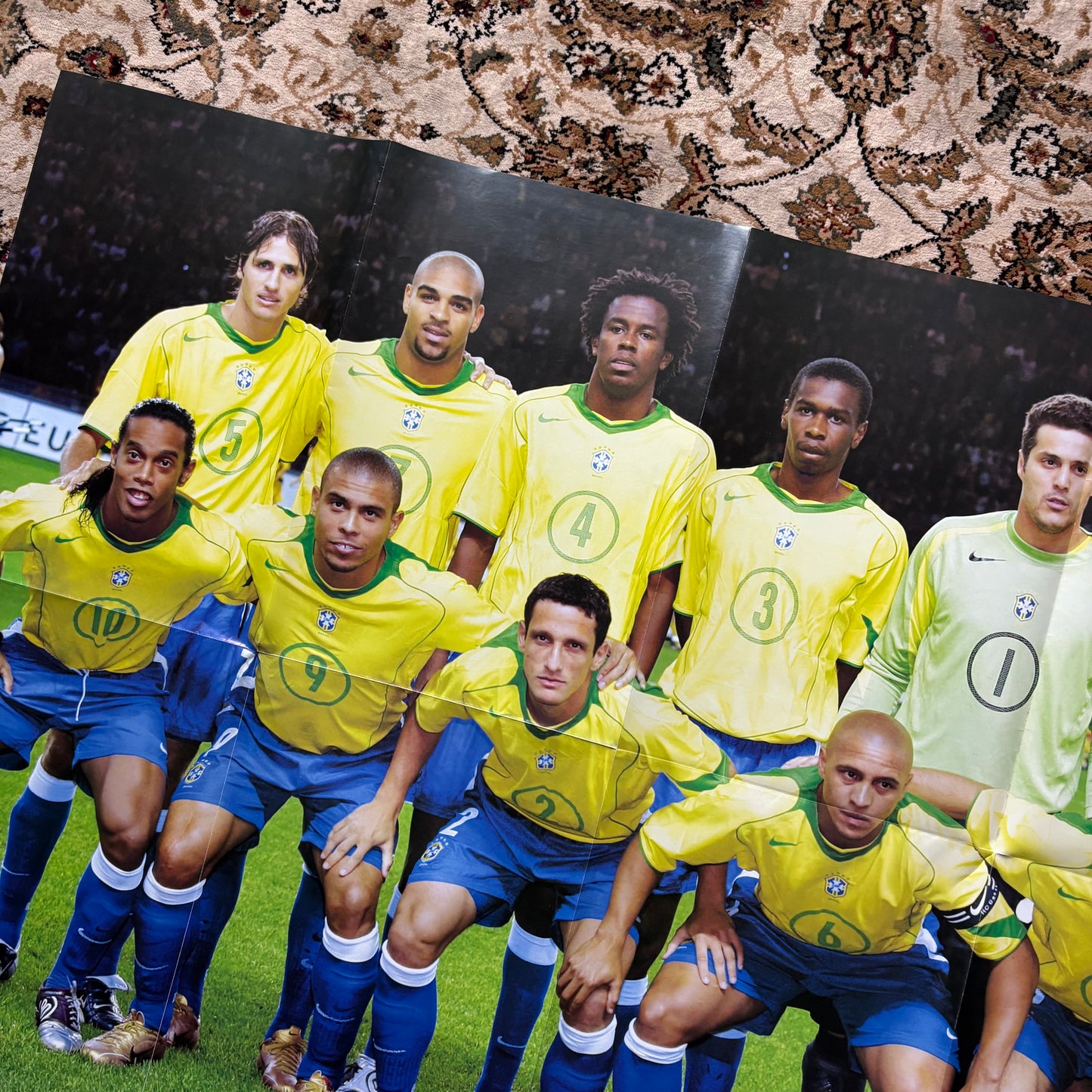 Brazil 2004 team + Gilardino double sided football poster