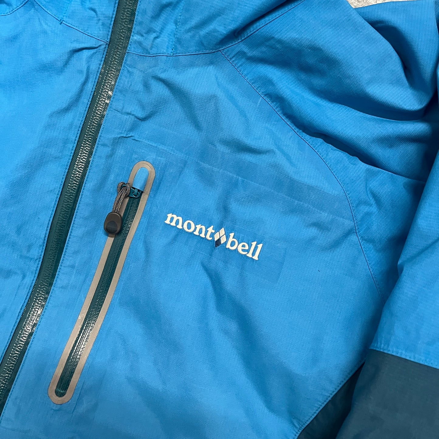 Montbell two tone blue insulated shell jacket (L)