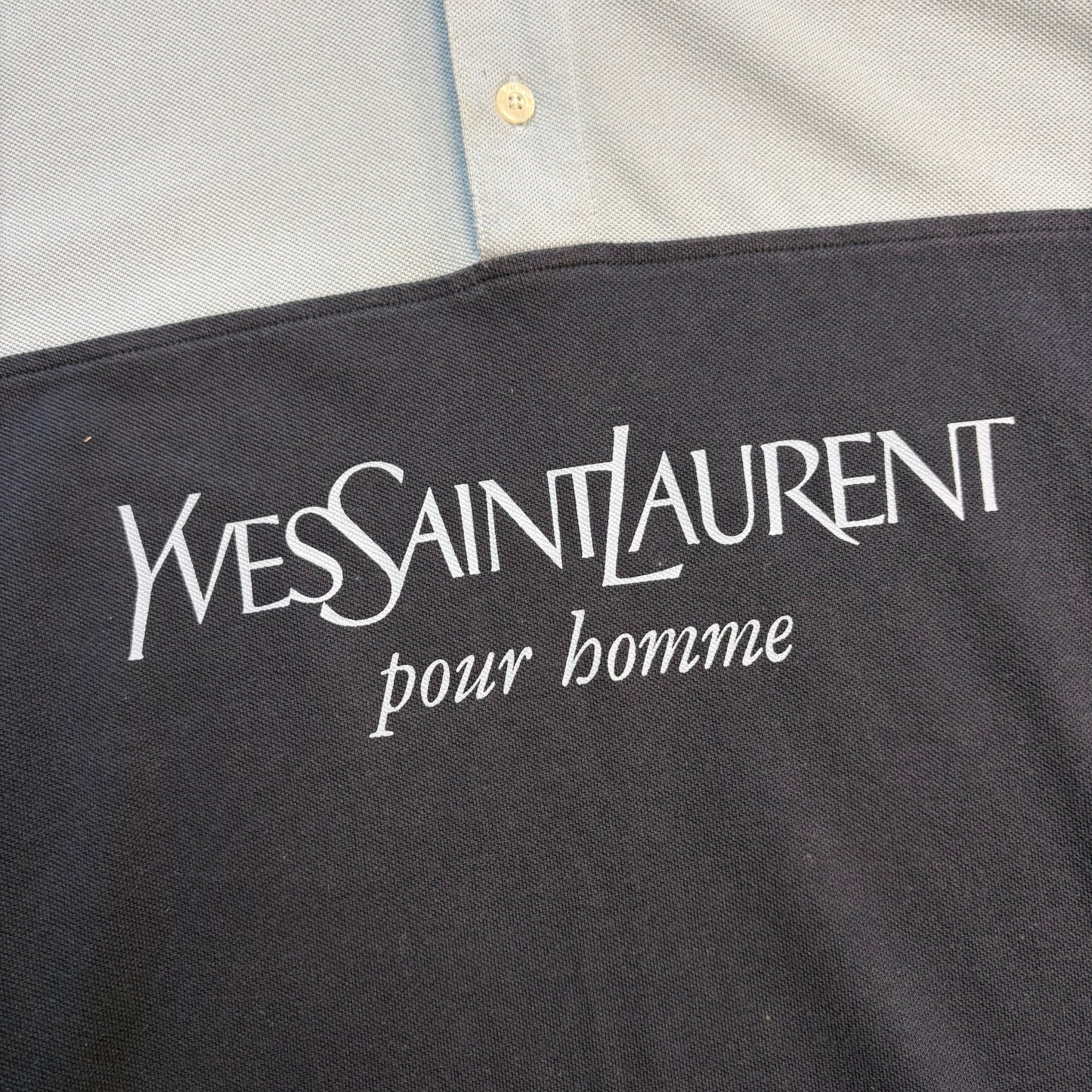 YSL two tone blue polo shirt (L)