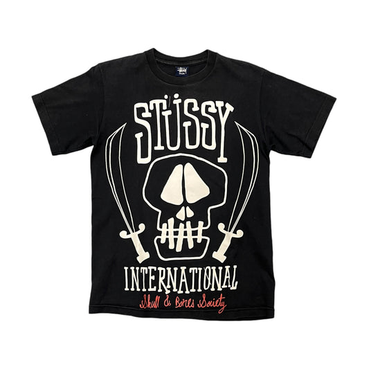 Stussy black international skull tee (S)