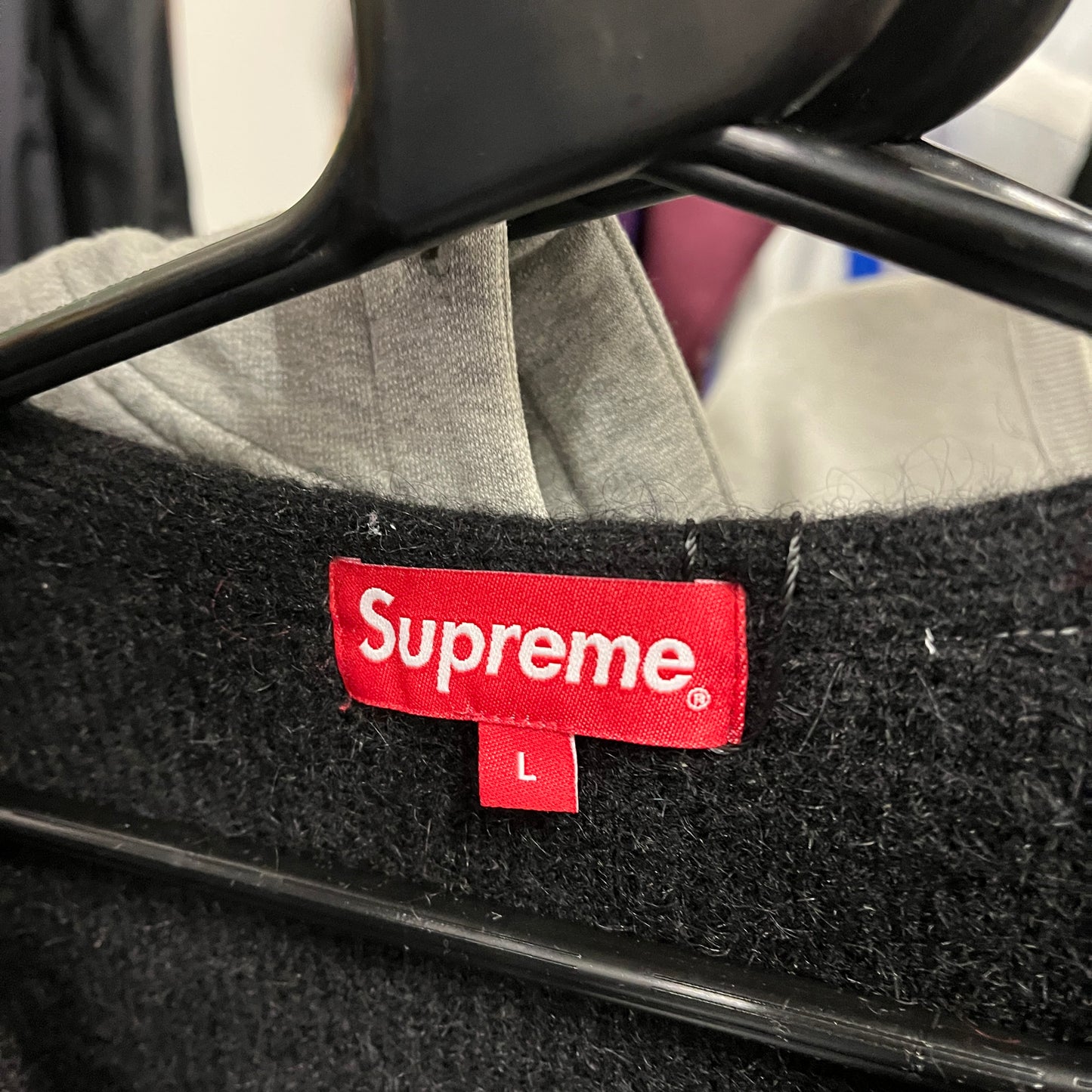 Supreme black brushed grid cardigan (L)