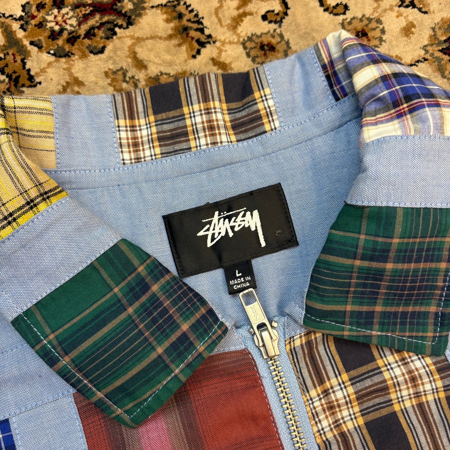 Stussy madras patchwork jacket (L)