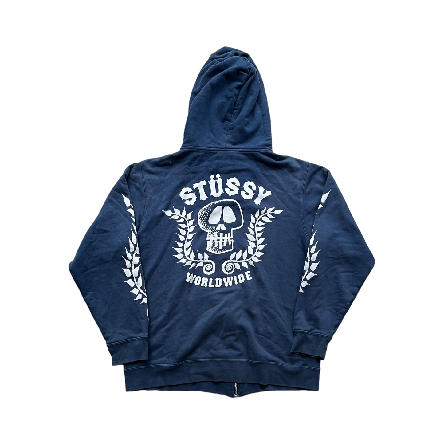 Stussy worldwide blue skull zipup (L)