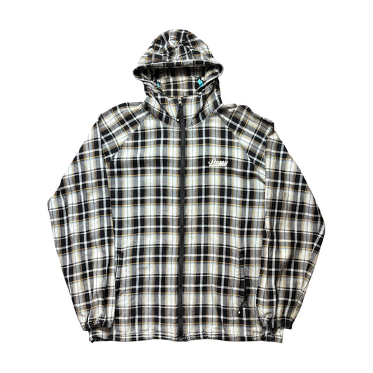 Stussy black/grey check zipup jacket (XL)