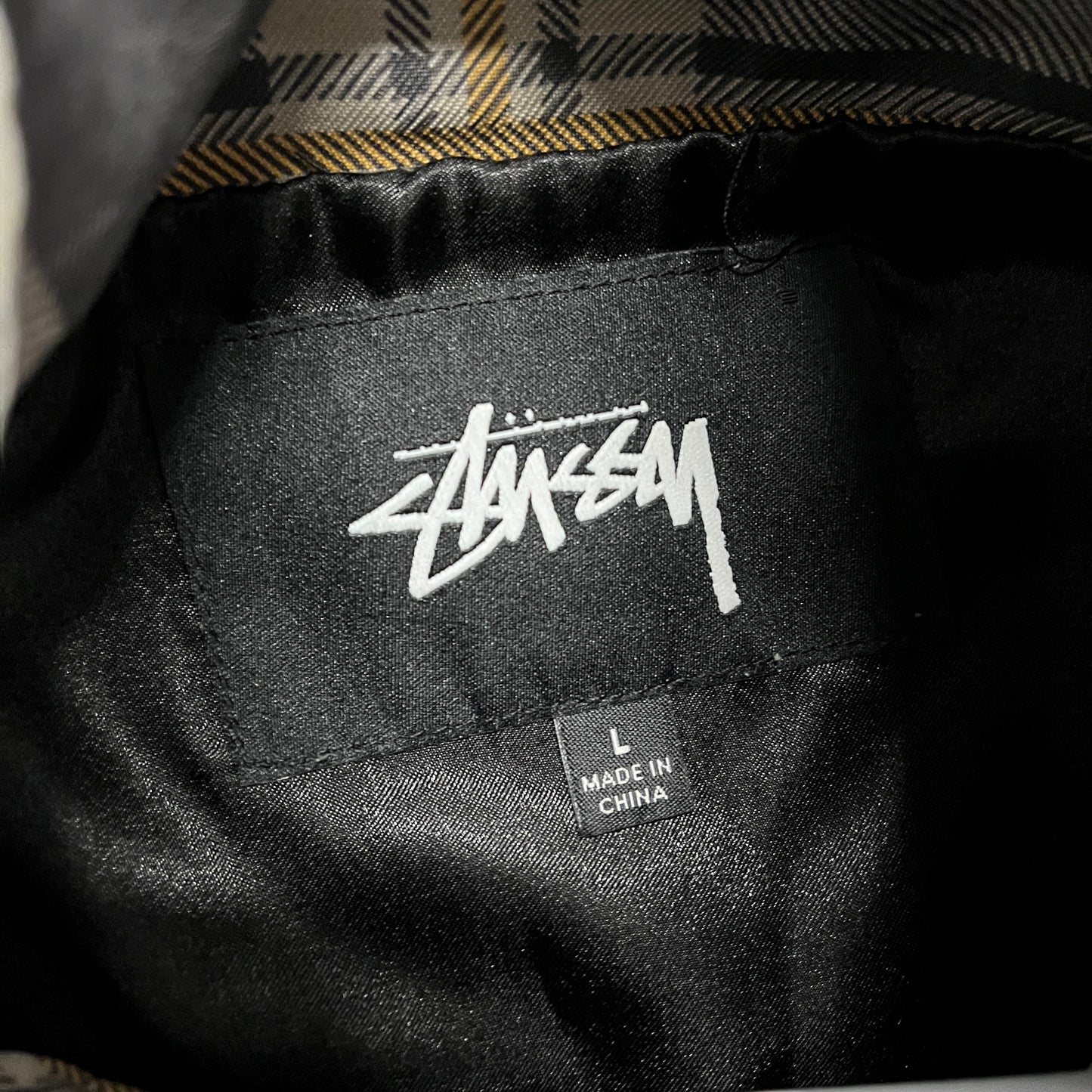 Stussy check zipup jacket (L)