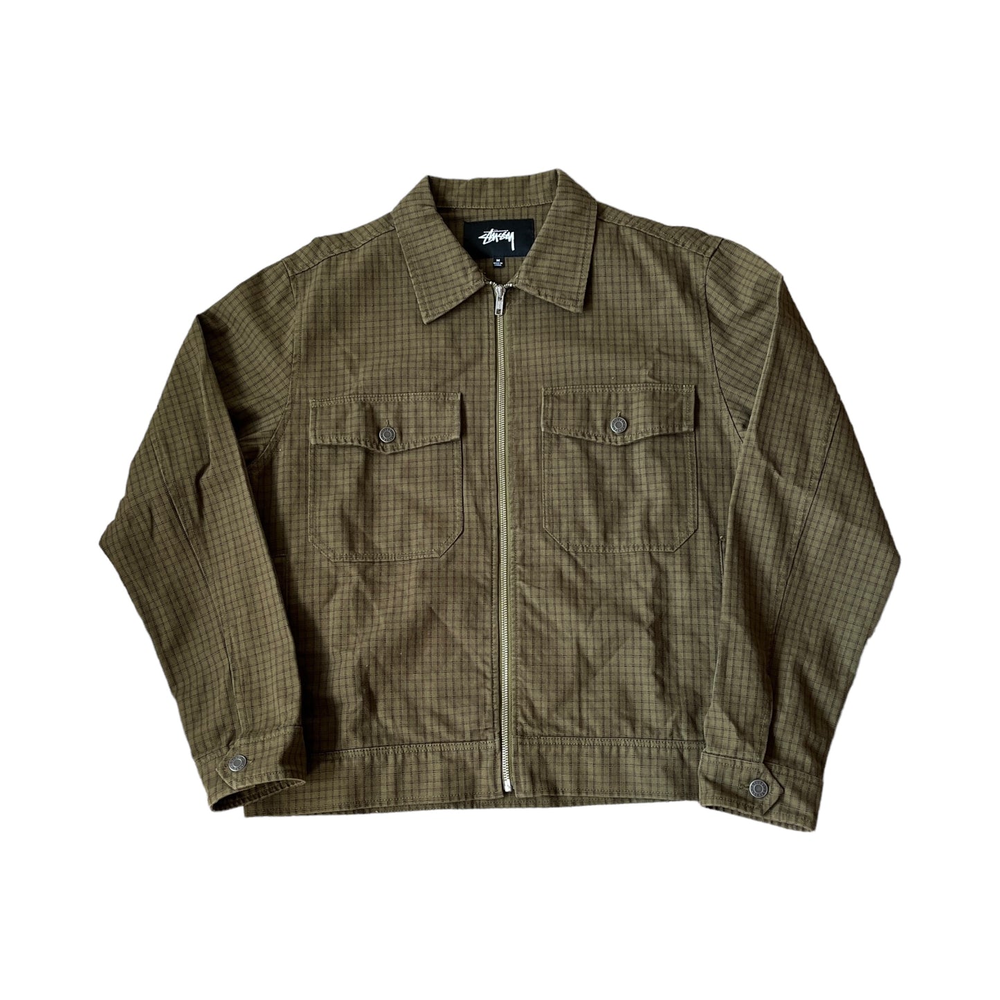 Stussy olive green garage jacket (S)