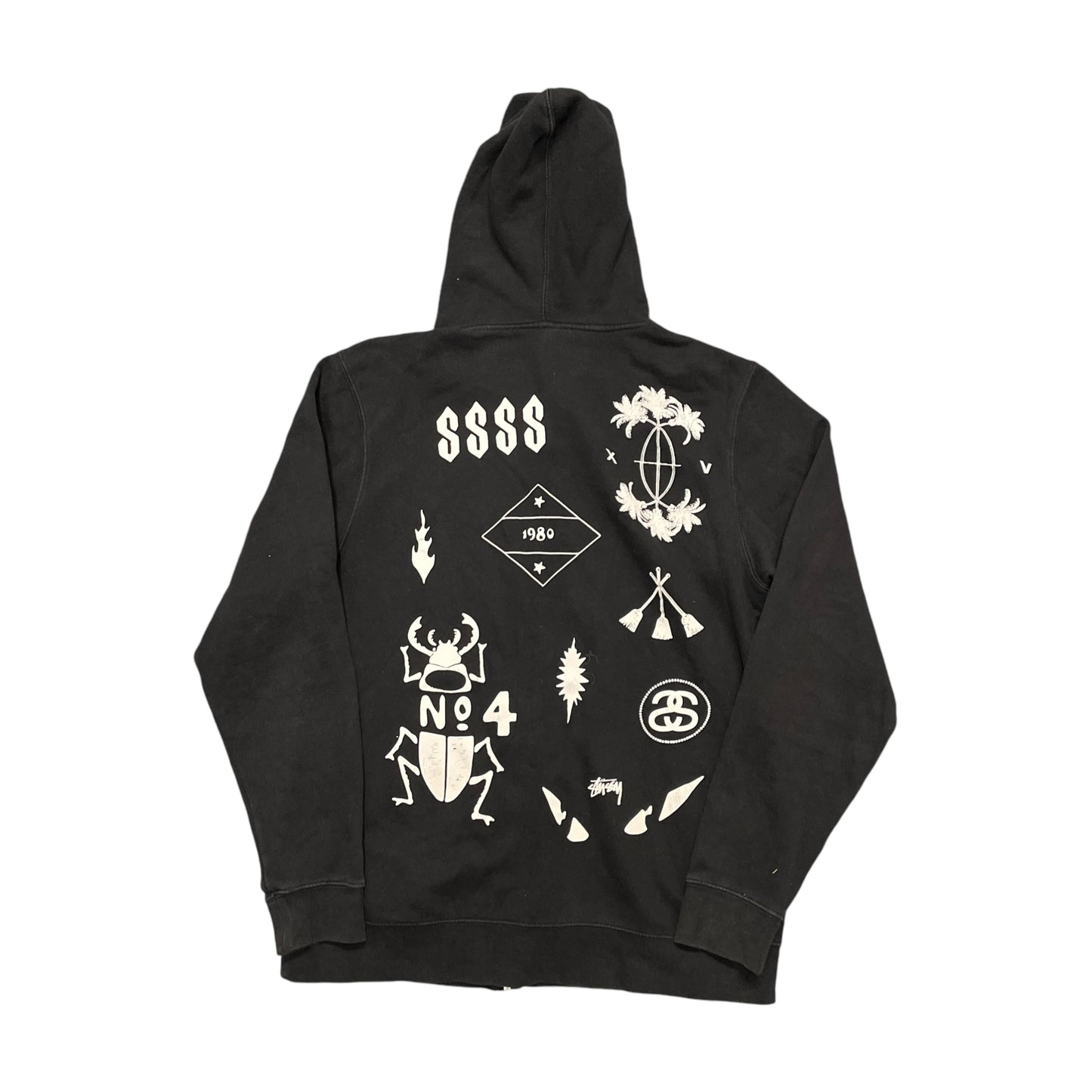 Stussy black camping zipup hoodie (L)