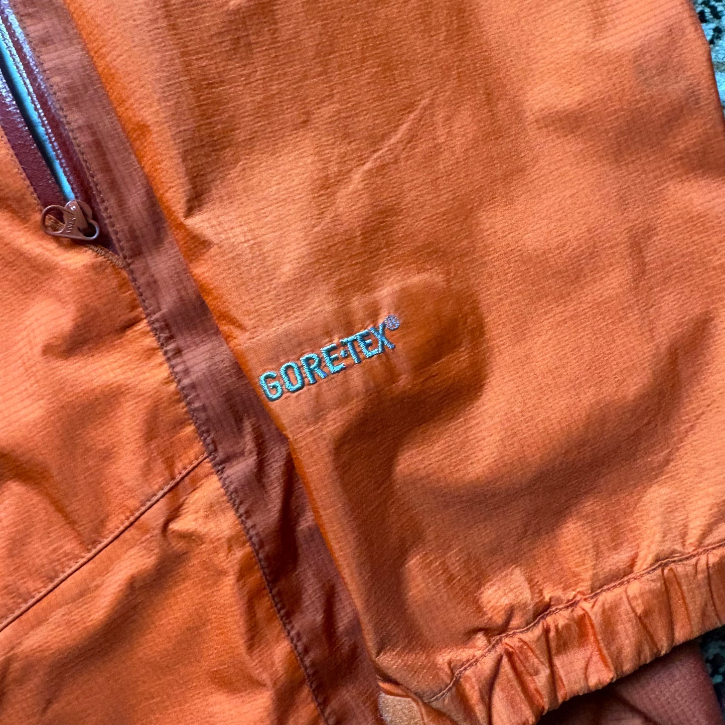 Montbell orange Gore-Tex shell jacket (L)