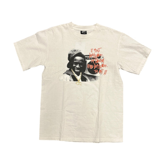 Stussy where you’re at white tee (S)