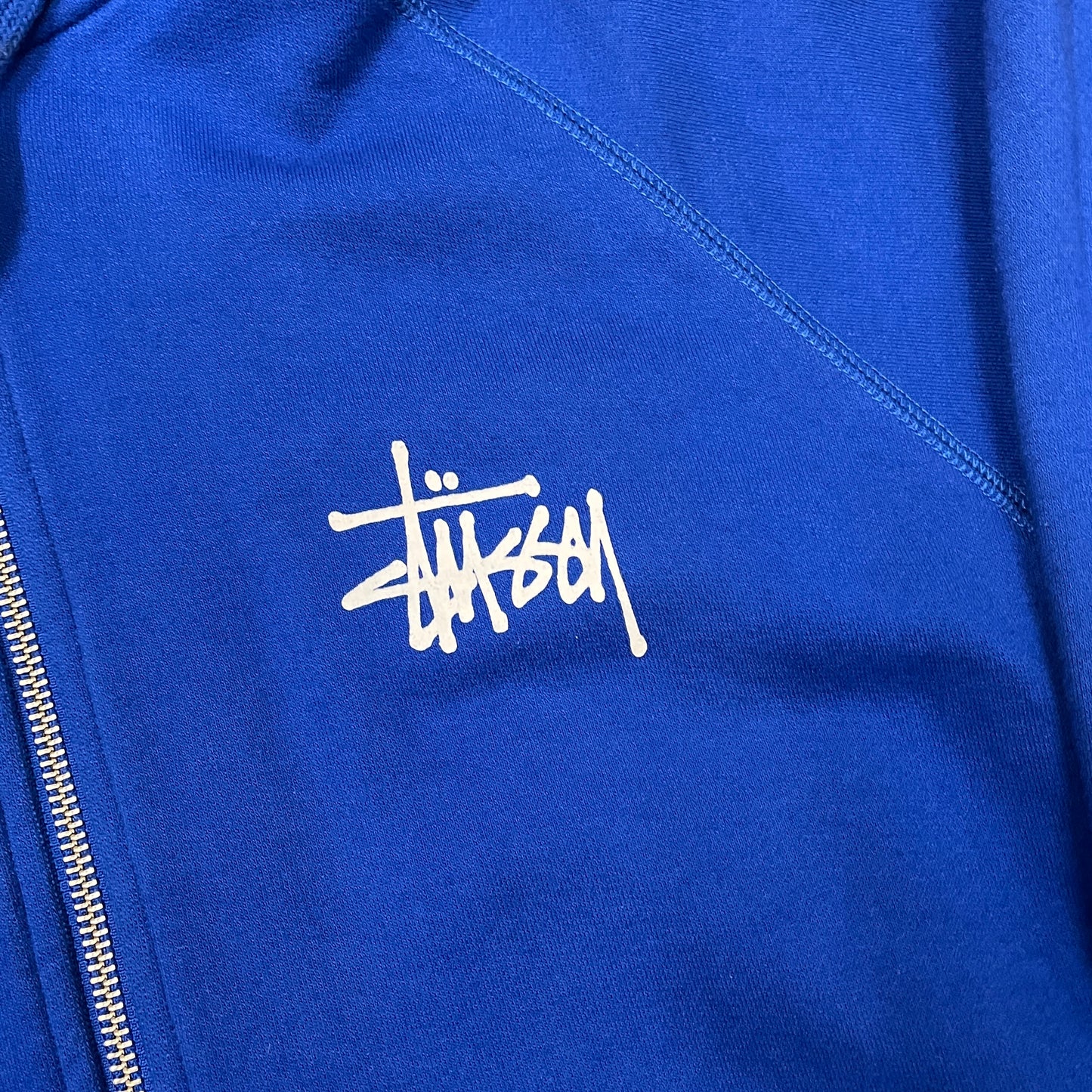 Stussy blue crown zipup hoodie (L)