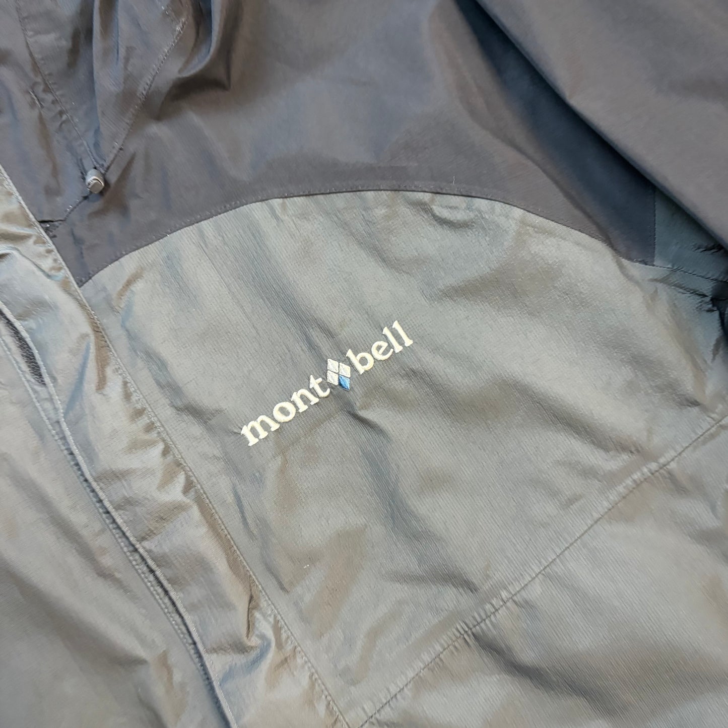 Montbell two tone grey and black waterproof shell jacket (S)