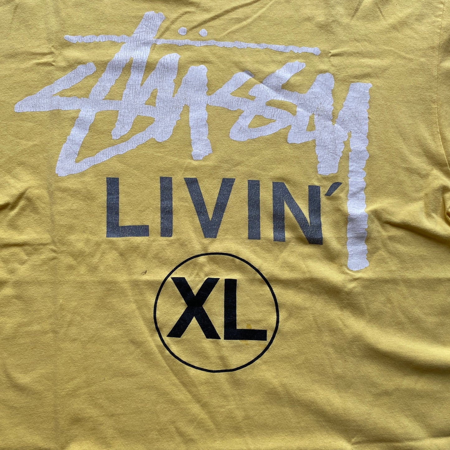 Stussy livin XL yellow tee (L)