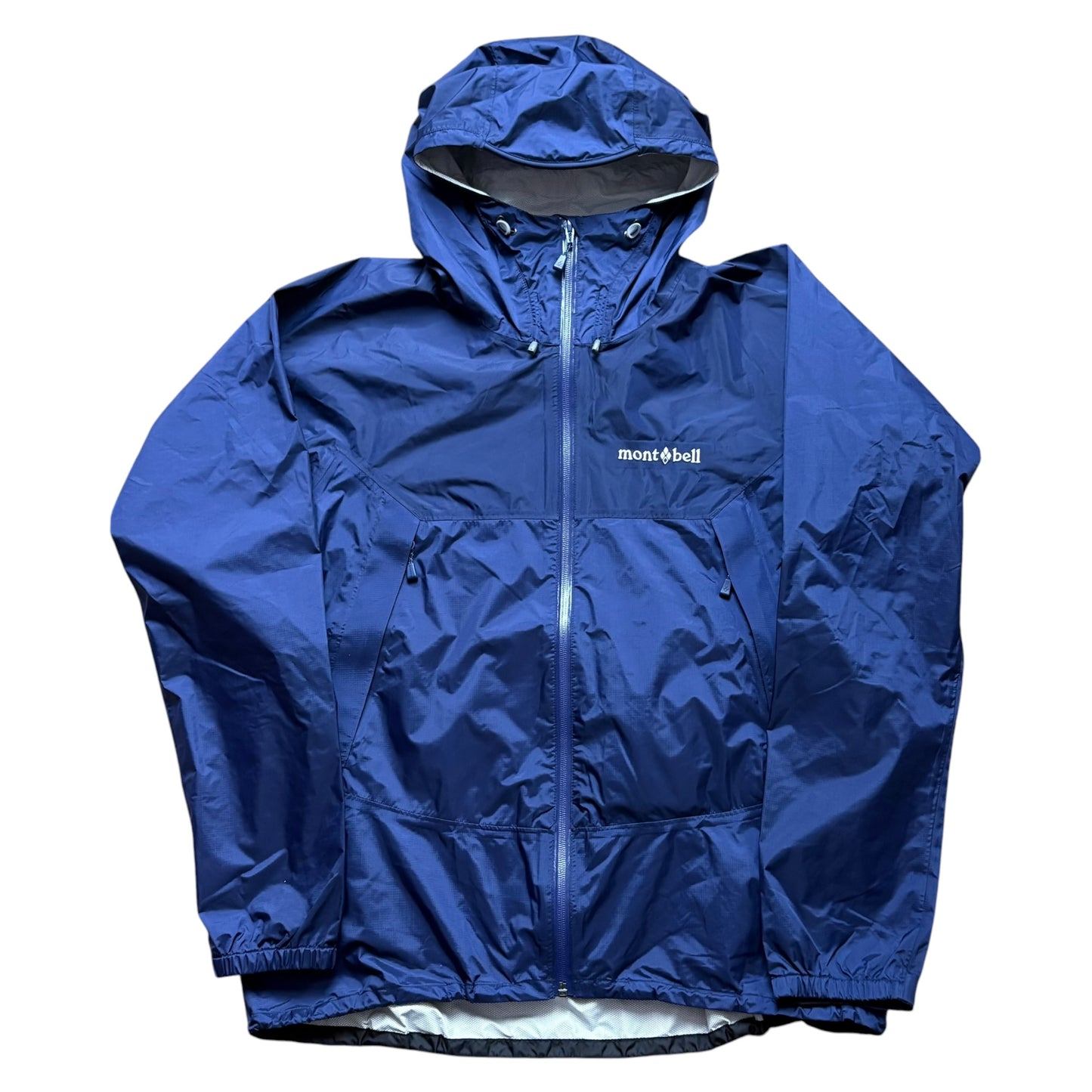 Montbell navy drytec waterproof shell jacket (L)