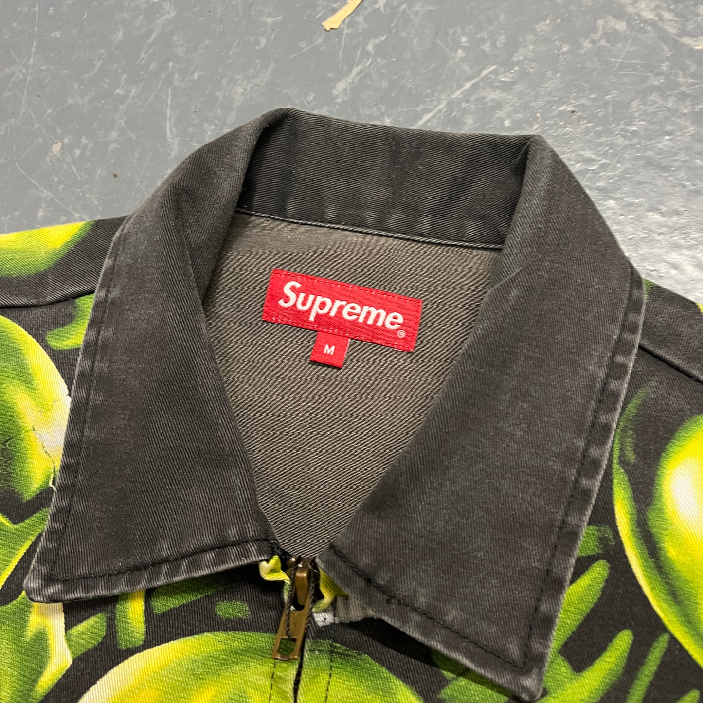 Supreme black/green skull harrington jacket (M)