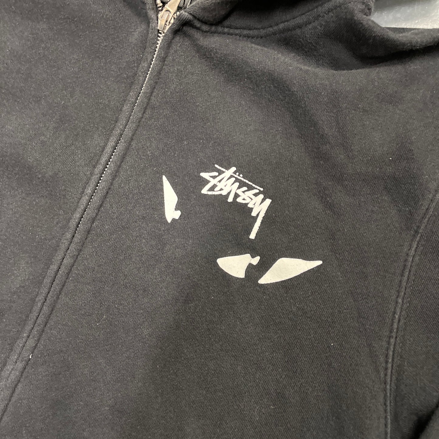 Stussy black camping zipup hoodie (L)