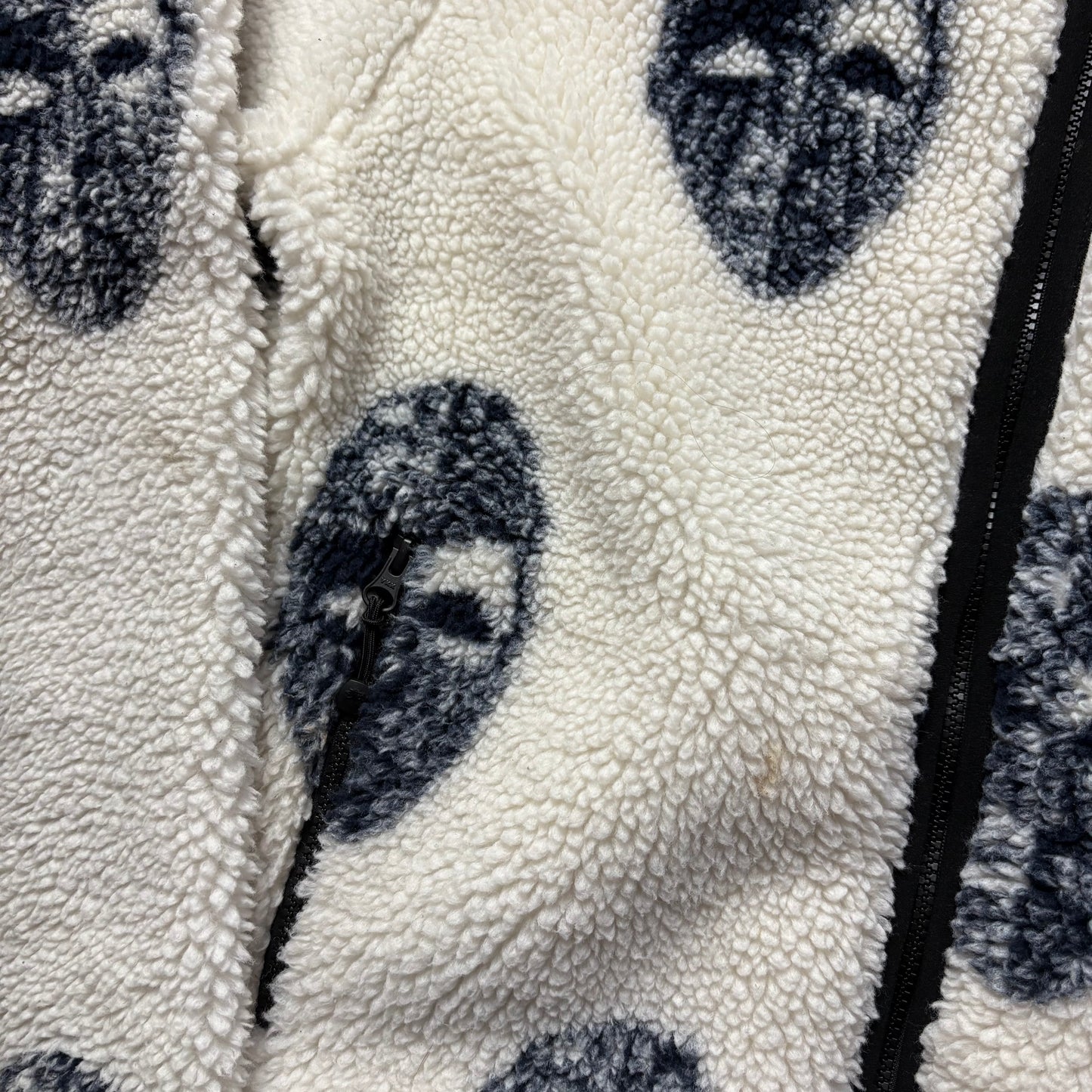 Stussy cream mask sherpa fleece jacket (M)