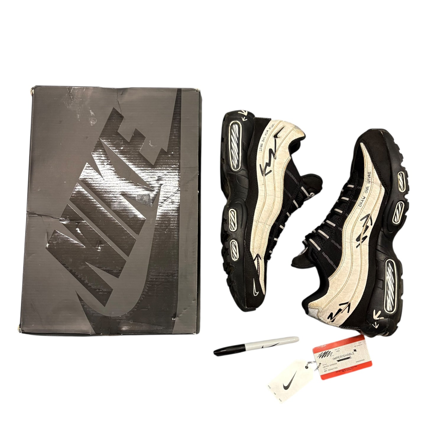 Nike air max 95 “sketch” black white with accessories (UK10)