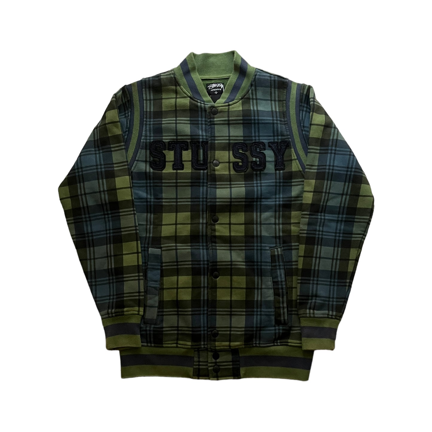 Stussy green tartan jacket (S)