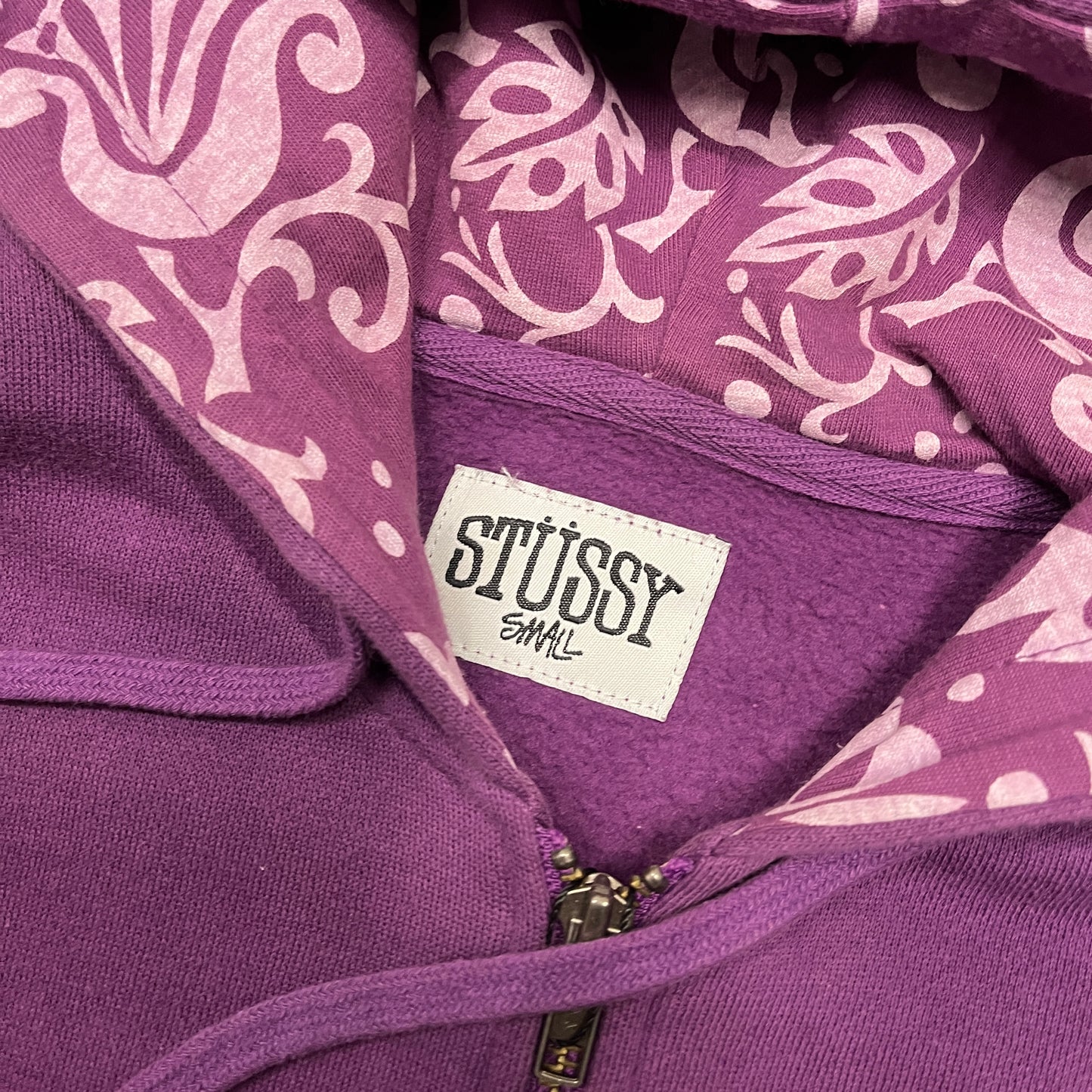 Stussy classics purple zipup hoodie (S)