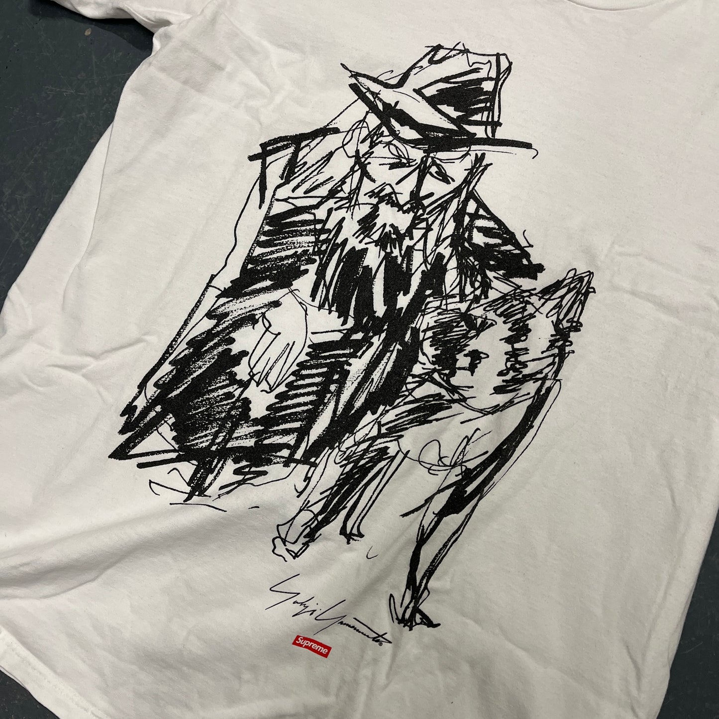 Supreme X Yohji Yamamoto white dog tshirt (L)