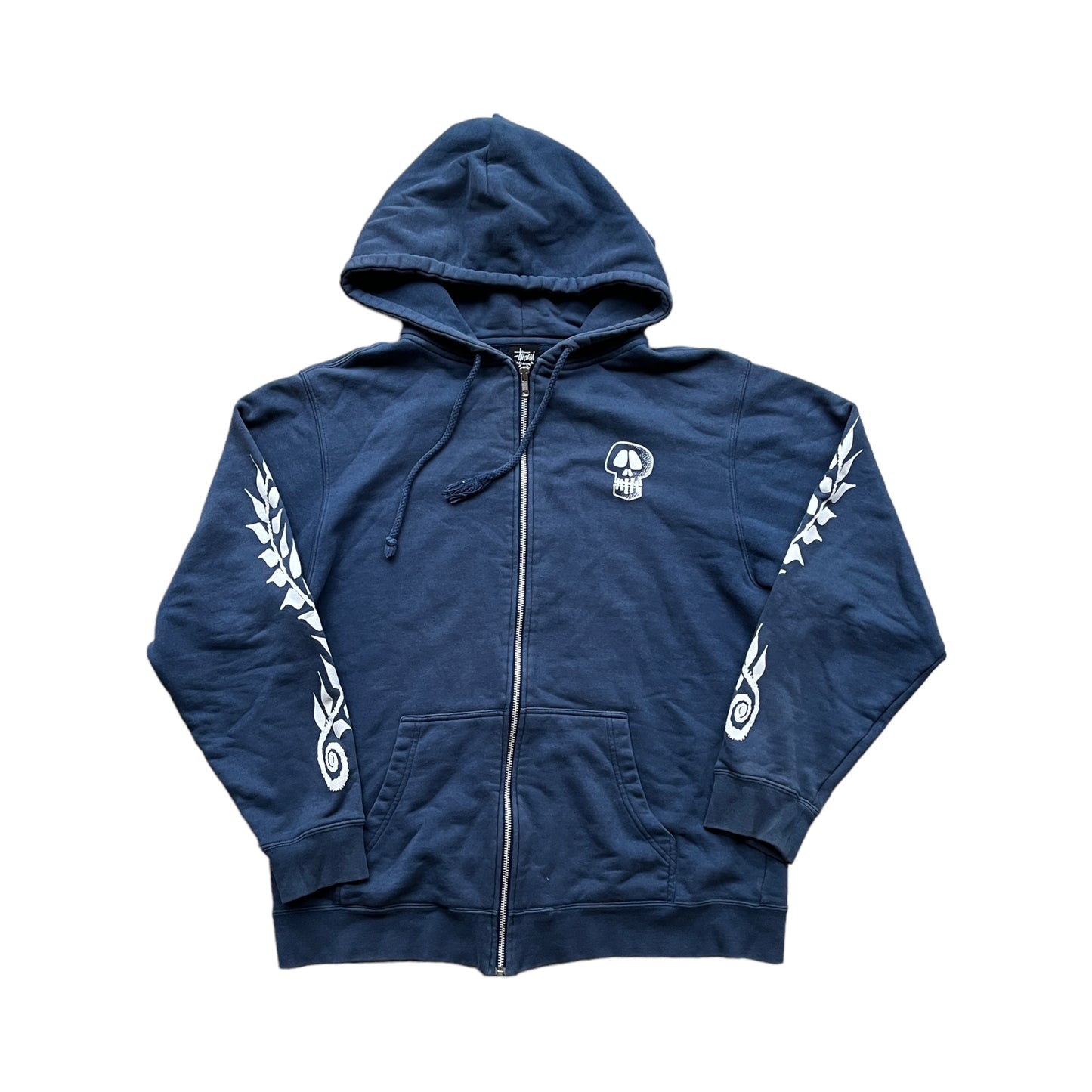 Stussy worldwide blue skull zipup (L)