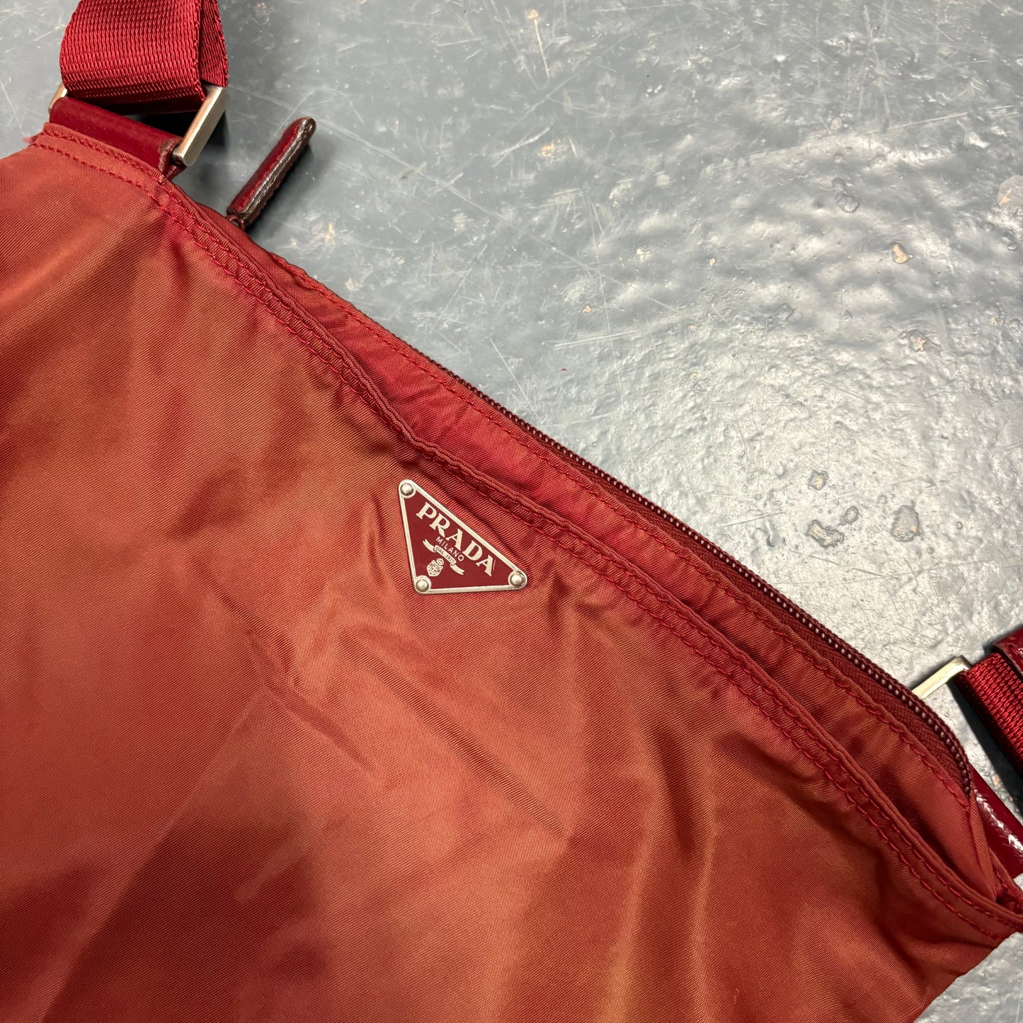 Prada red crossbody bag