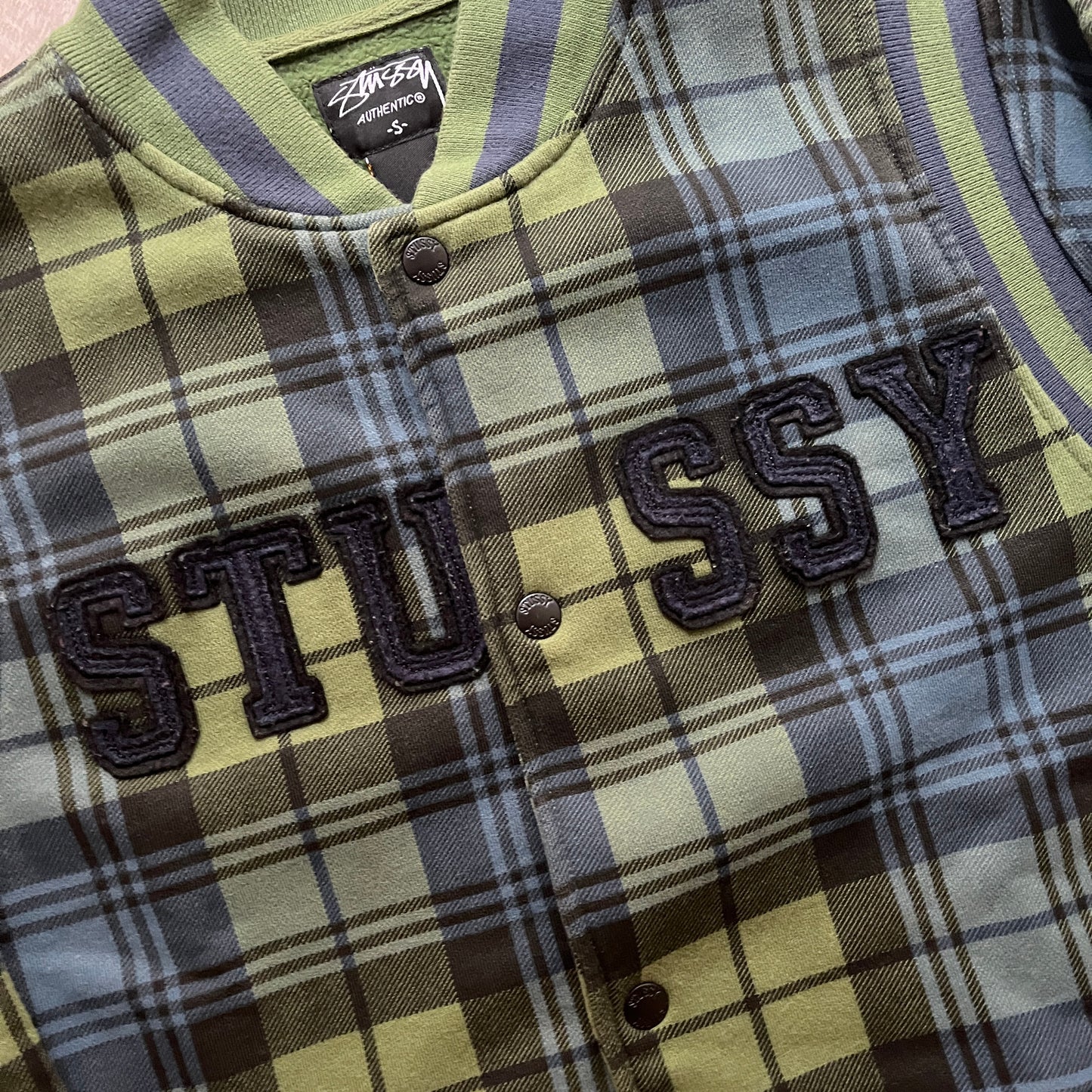 Stussy green tartan jacket (S)