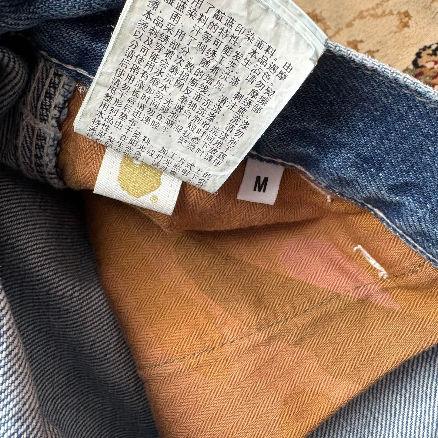BAPE blue embroidered jorts (M)