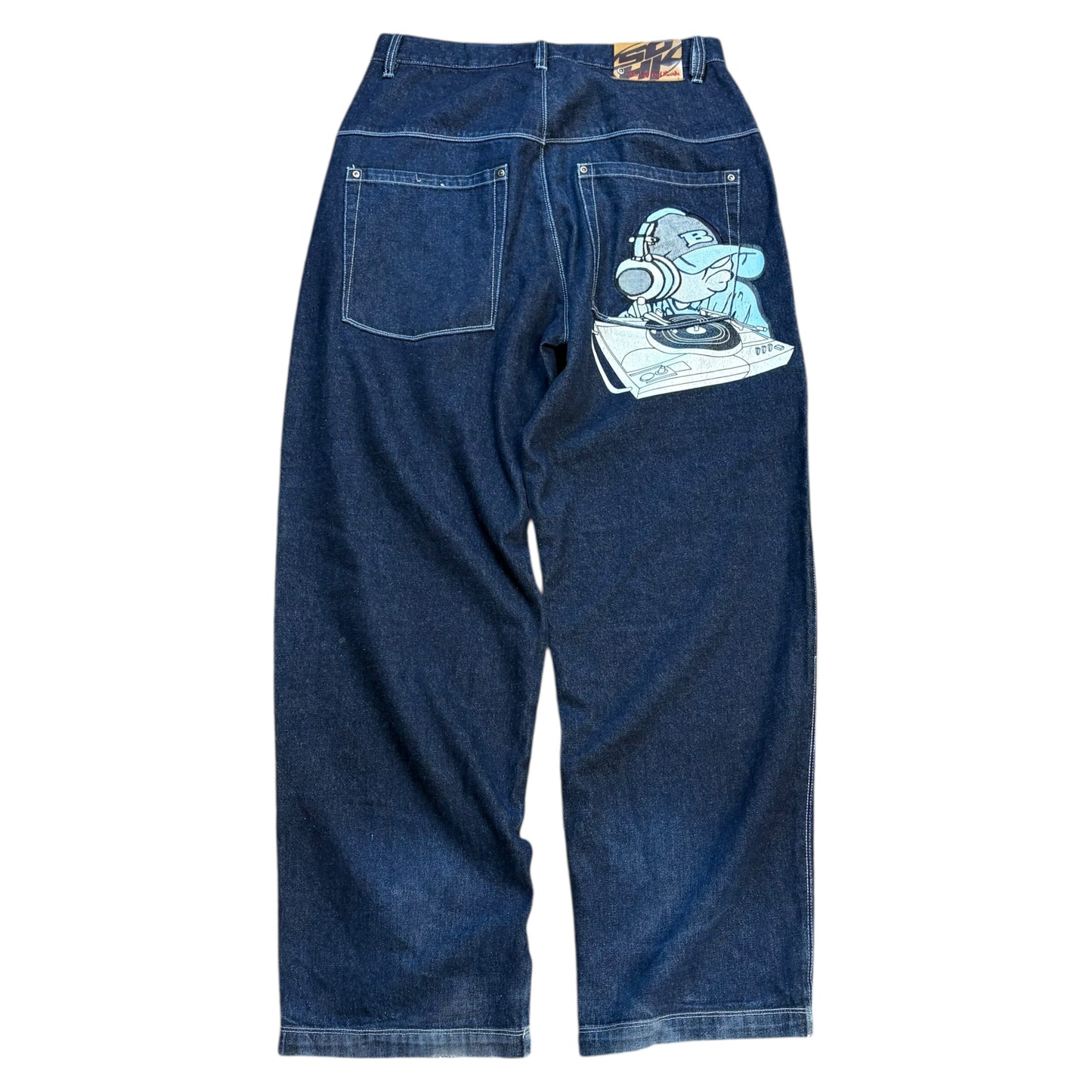 SOHK graphic navy blue DJ jeans (W34”)
