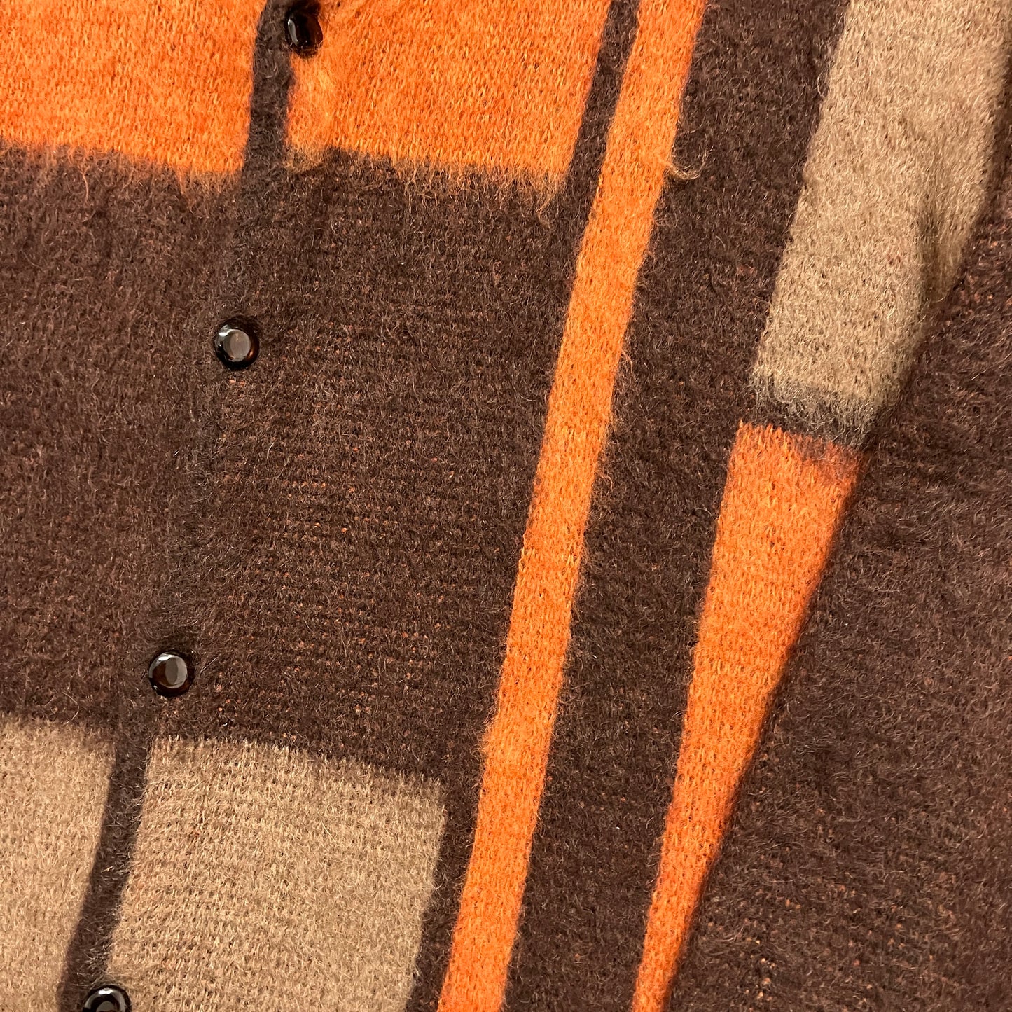 Needles brown/orange knit cardigan (M)