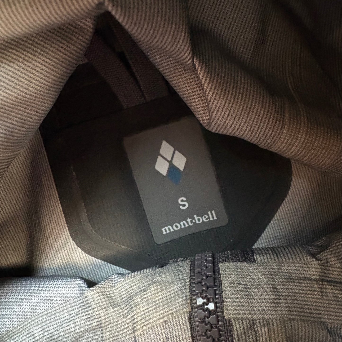 Montbell two tone grey and black waterproof shell jacket (S)