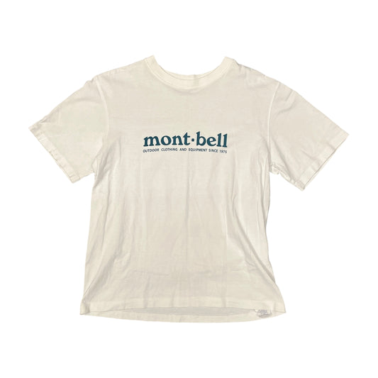 Montbell white spellout tee (S)