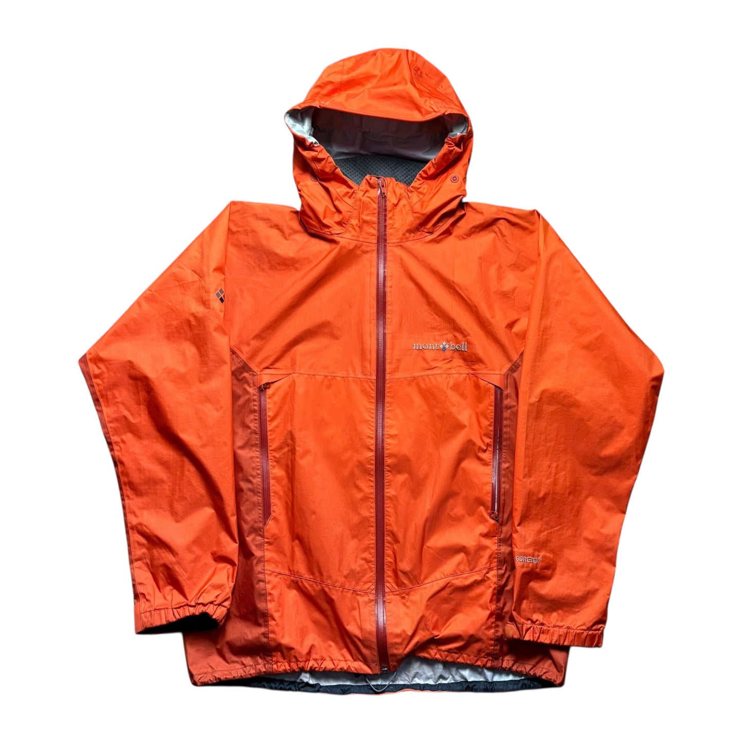 Montbell orange Gore-Tex shell jacket (L)