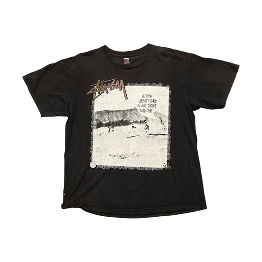 Stussy black surfboard tee (XL)